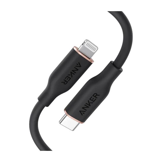 Anker 641 USB-C to Lightning (PowerLine III Flow) cabo USB-C × Lightning · MFi · silicone · 0,9 m ou 1,8 m — Titanio Tech