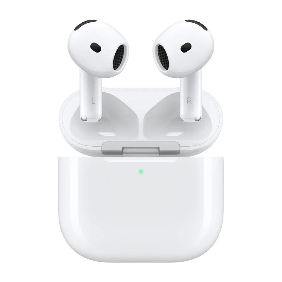 AirPods 4 con Cancelación Activa de Ruido estuche con carga inalámbrica — Titanio Tech