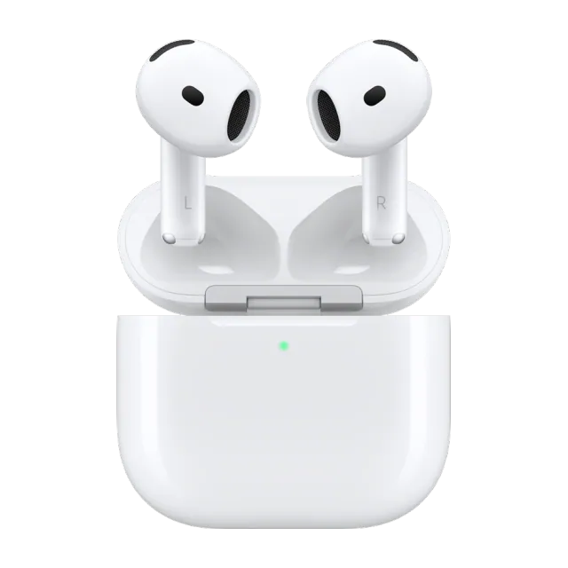 AirPods 4 con Cancelación Activa de Ruido estuche con carga inalámbrica — Titanio Tech