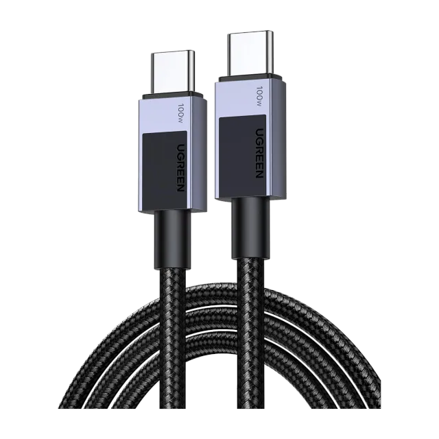 UGREEN USB-C to USB-C Cable 100W cable USB-C a USB-C · 100 W · E-marker · 0,5 m, 1 m o 2 m — Titanio Tech