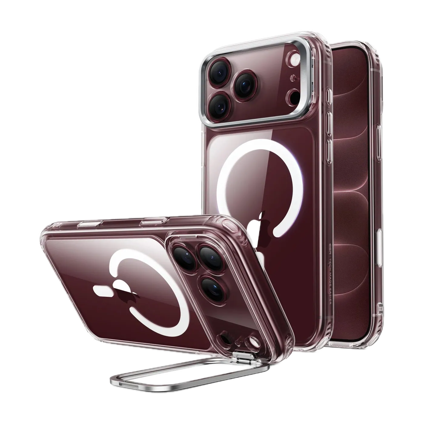 Classic Hybrid Flex Stand para iPhone 18 Pro Max transparente — Titanio Tech