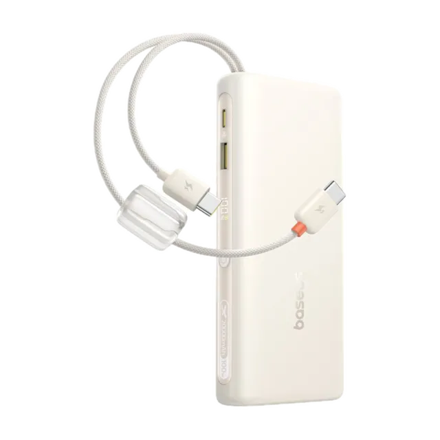 Baseus EnerFill FC41 Digital Display Power Bank 20000mAh 100W power bank 20.000 mAh · 100 W · 2 cables USB-C integrados · pantalla — Titanio Tech
