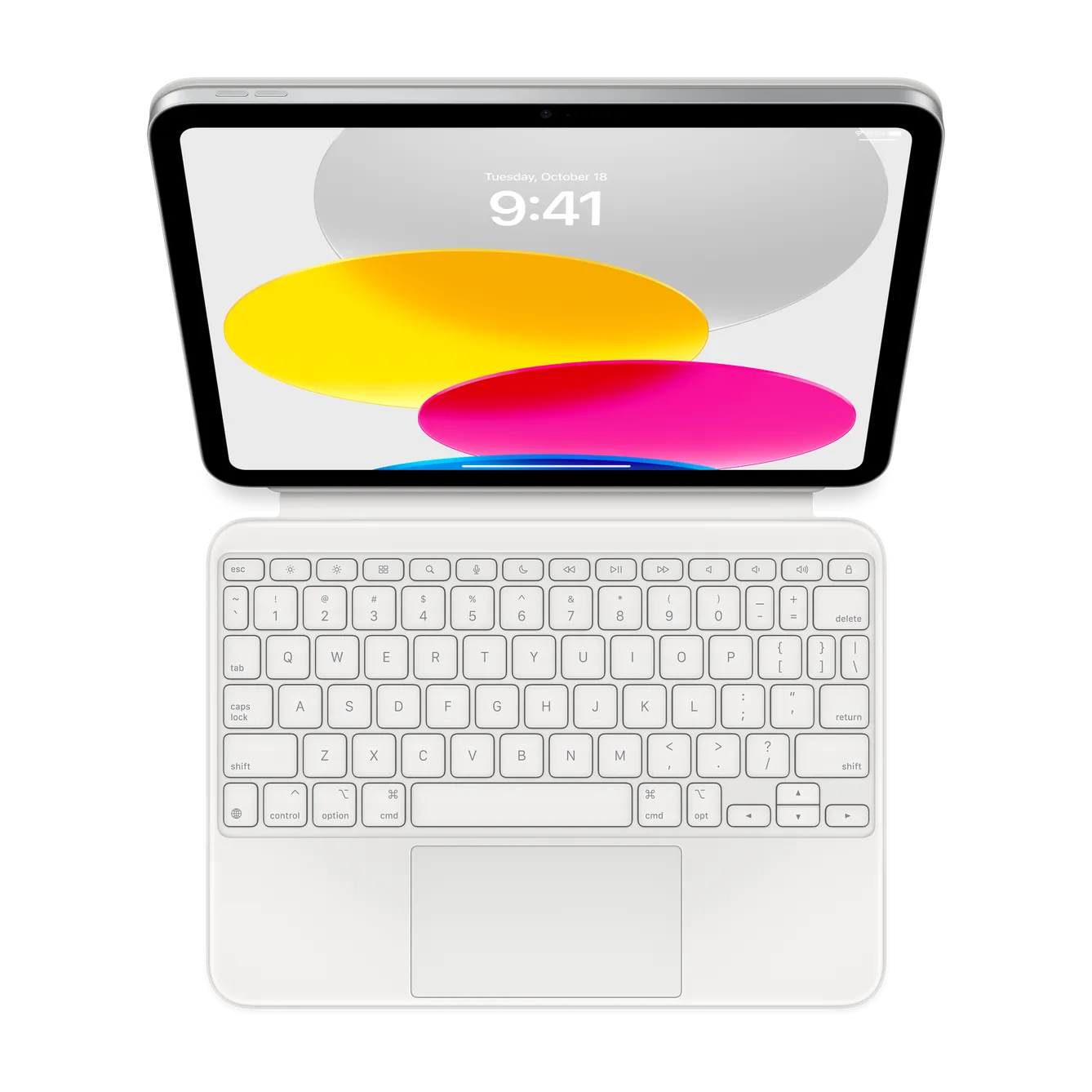 Magic Keyboard Folio para iPad (A16) branco — Titanio Tech