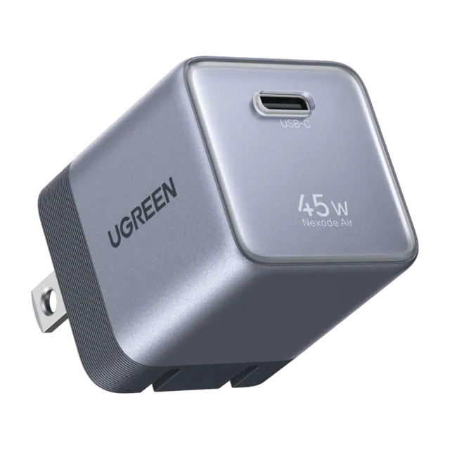 UGREEN Nexode Air USB-C Charger (45W) cargador de pared 45 W · 1 USB-C · GaN · ficha plegable — Titanio Tech