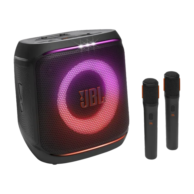 JBL PartyBox Encore 2 (2 micrófonos) parlante para fiestas · 100 W · 2 micrófonos inalámbricos — Titanio Tech