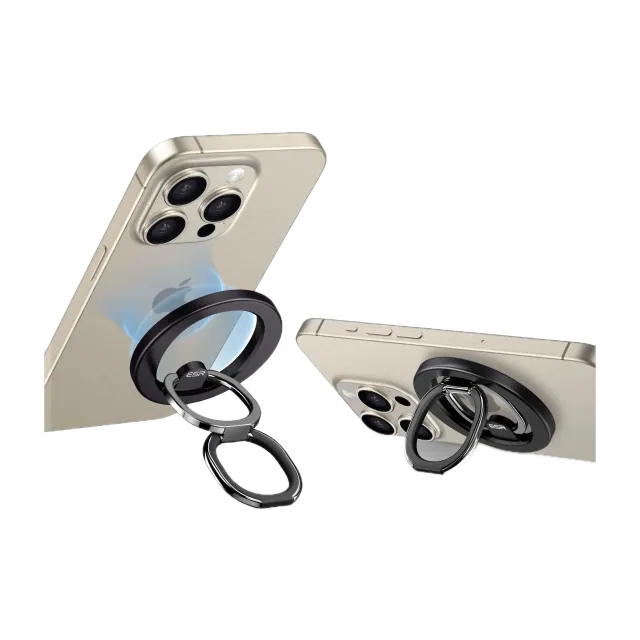 Anillo/soporte magnético ESR HaloLock Ring Stand anillo para el dedo + soporte · magnético · para iPhone 12 o más nuevo — Titanio Tech