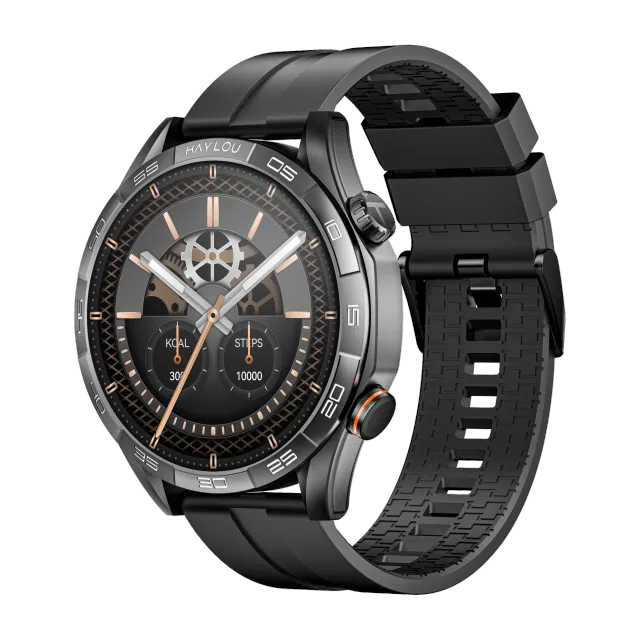 Haylou Solar 5 smartwatch redondo · AMOLED 1,58" · até 15 dias · IP68 — Titanio Tech