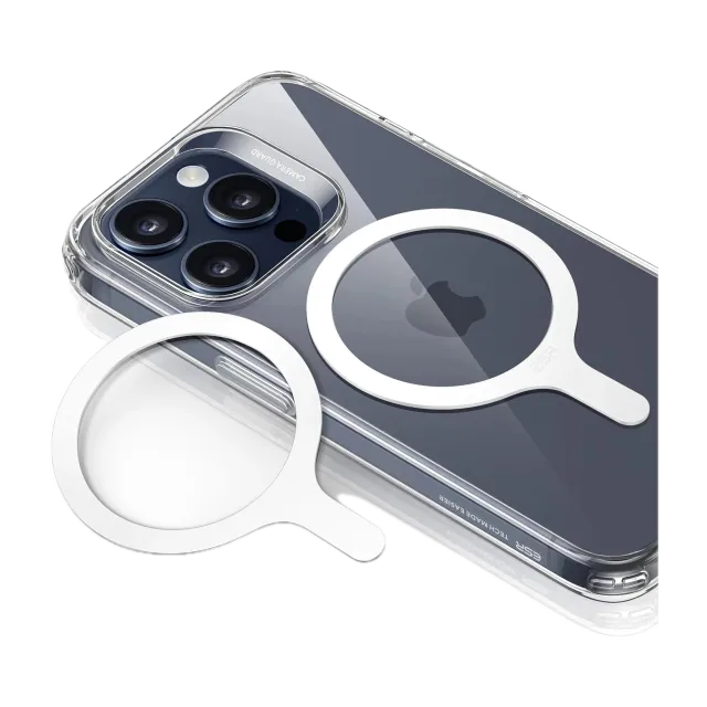 Anillo magnético ESR HaloLock Universal Ring 360 (2 unidades) anillo magnético adhesivo · para iPhone 12+ y Galaxy S10+ · 2 unidades — Titanio Tech